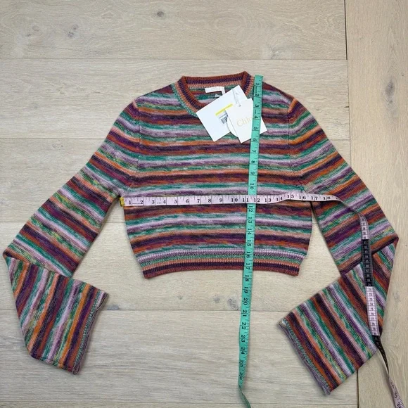 CHLOÉ Cropped space-dyed wool and cashmere-blend top